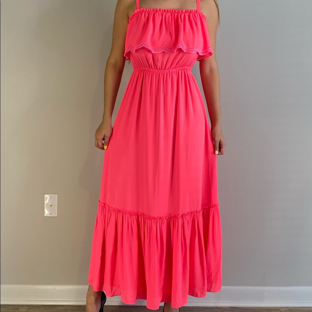 Pink summer maxi dress